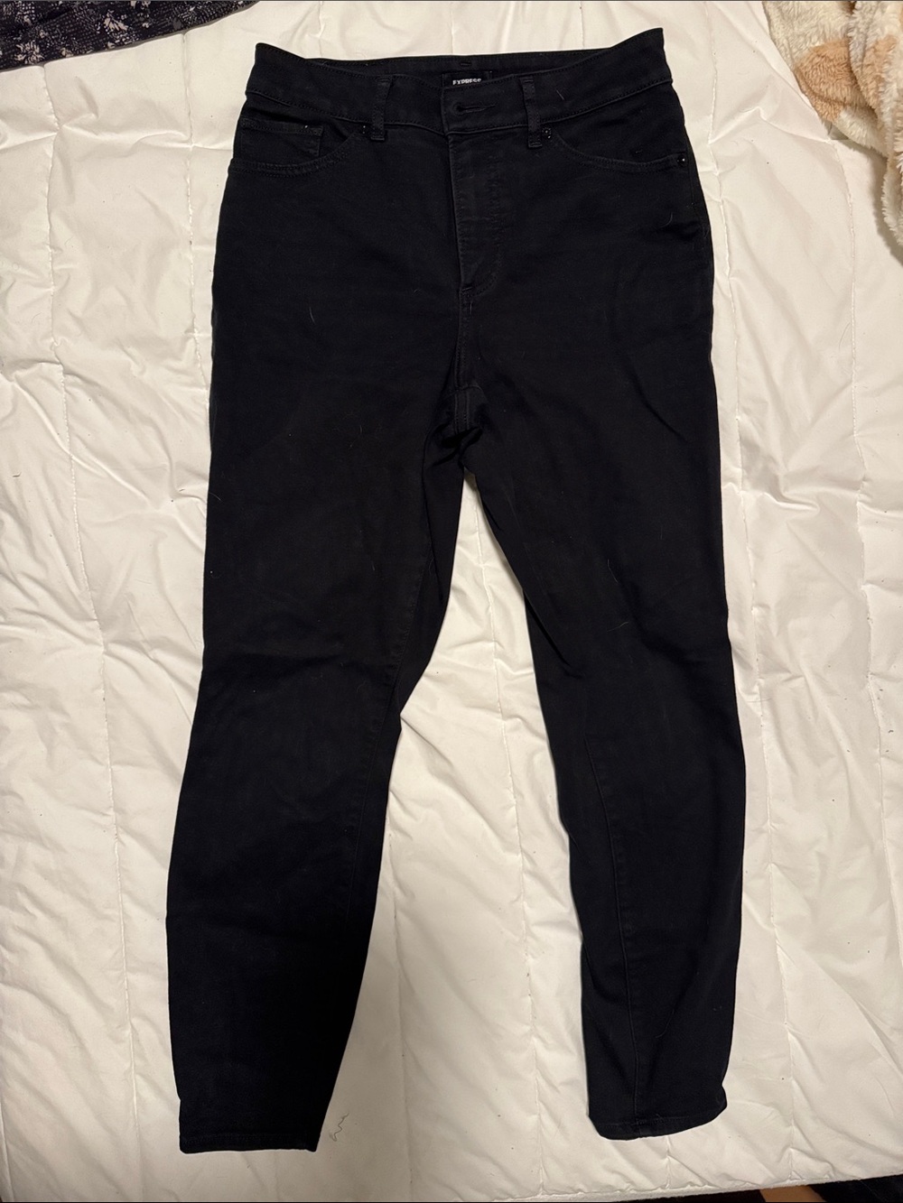 Express Women's Black Skinny Jeans - Solid Black